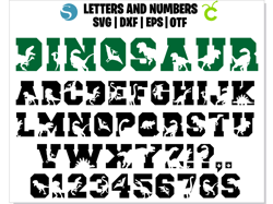 Dinosaur Silhouette Font SVG, Dino Font otf, Dinosaur letters SVG, Dinosaur Alphabet SVG, Dinosaur Cut Files