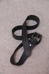 Pitch Black Leather Belt