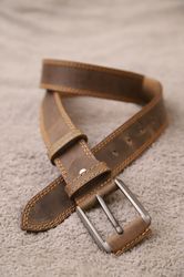 Hot Pure Brown Leather Belt For Men