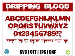 Dripping Blood font SVG, Dripping font OTF, Halloween font for Cricut, Dripping Blood svg, Dripping borders svg cricut