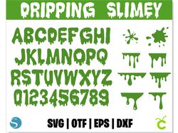 Slimey svg Bundle | Dripping font SVG, Halloween font OTF, Dripping font for Cricut, Slimey svg, Dripping borders svg