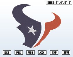 Houston Texans Logo Embroidery Designs File, Houston Texans Machine Embroidery Designs, Machine Embroidery Design File