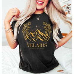 Comfort Colors SJM Gold Print Velaris Tshirt,The Night Court Tshirt,A Court Of Thorns And Roses,SJM Vintage Sweatshirts,