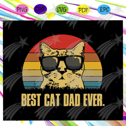 Best cat dad ever shirt gift svg, cat dad svg, cat dad vintage svg, father vintage gift, fathers day svg, cat svg, cat l