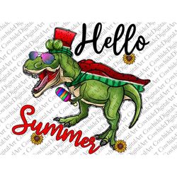 Hello Summer Rex Png, Summer, Dinosaur PNG, Rex Png, Summer Gift, Dinosaur,Hello Summer, INSTANT DOWNLOAD,Sublimation De