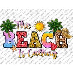 The Beach Is Calling Png Sublimation Design, Summer Beach Png, Tropical Summer Png, Sunset Png, Summer Palms Png Digital