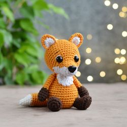 Fox crochet pattern, amigurumi fox tutorial, DIY mini toy fox, stuffed fox, fox forest animal