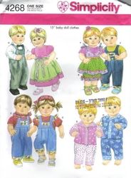 Simplicity 4268 - 15 inch (38 cm) doll clothes sewing patterns - Vintage pattern PDF Instant download