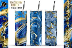 20 Oz Blue Marble Glitter Liquid Tumbler Warps Sublimation designs pack.20 Oz Agleam Watercolor Waves Tumbler