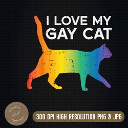 vinyl sticker, i love my gay cat, funny sticker for laptop & water bottle, gift for gay cat lover, funny lgbtqia sticker