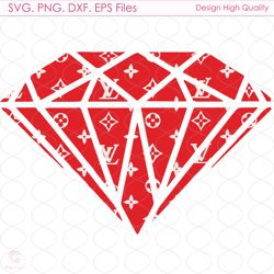 LV Red Diamond Logo Svg, Diamond Logo Svg, LV Logo Svg, LV Diamond Svg