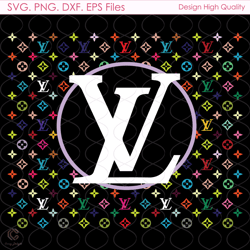 LV Color Pattern Svg, LV Pattern Svg, Color Logo Svg, LV Logo Svg