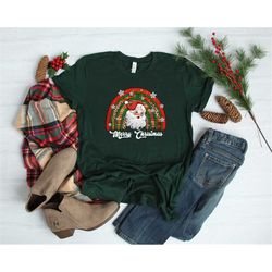 Santa Rainbow Christmas Shirt, Merry Christmas Shirt, Merry Christmas Rainbow Shirt, Christmas Family Shirt, Christmas G
