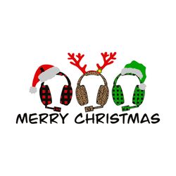 Headset with Mic Merry Christmas Holiday Graphic Svg, silhouette svg fies