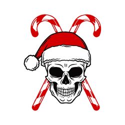 Santa skull Svg Clipart, Santa Hat Cut files, Christmas Svg, Candy svg, silhouette svg fies