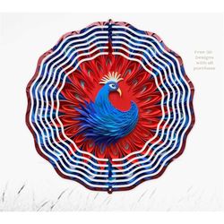 3d pattern, patriotic peacock craft 3d wind spinner