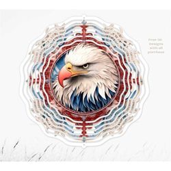 3d pattern, wreath bald eagle 3d wind spinner