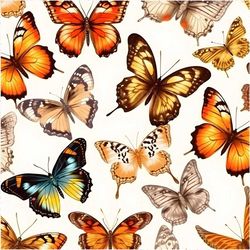 Butterflies Illustration Digital Pattern, Printable