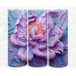 3D Tumbler Wrap Quilling Purple Peony, 300dpi Straight Skinny 20 oz Sublimation, Digital File, Commercial Use