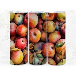 Apples Dull Grid Digital Art Print, Sublimation, Straight Skinny 20 oz Tumbler Wrap, Fabrics, Wall Art, POD, Instant Dow