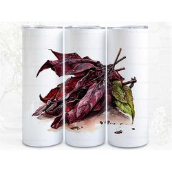 hibiscus dried leaves digital art, sublimation, 300dpi straight skinny 20 oz tumbler wrap, fabrics, wall canvas, pod, in