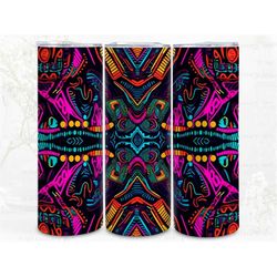 Tribal Abstract Digital Art Print, Sublimation, Straight Skinny 20 oz Tumbler Wrap, Wall Art, POD, Instant Download