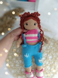 knitting pattern doll anyuta. knitted doll english pattern, amigurumi doll pattern