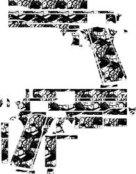 1911A1 SERVICE  GUN Template design 2 vector Fille Black white vector outline or line art file