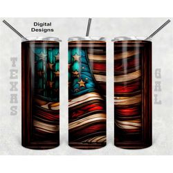 american flag tumbler wrap, wood tumbler wrap, 20 oz skinny tumbler sublimation design, seamless pattern