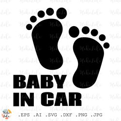 Baby in Car Svg, Window Decal Svg, Baby in Car Cricut, Baby in Car Clipart Png, Baby in Car Silhouette