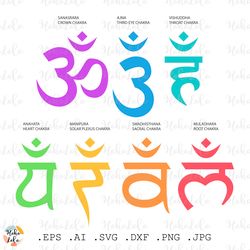 7 Chakras Svg, 7 Chakras Symbols, Chakras Cricut, Chakras Clipart Png, Yoga Svg, Stencil Templates Dxf