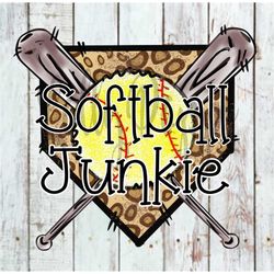 Softball Junkie, Softball, Leopard, Sports, PNG, Sublimation, Digital Download