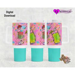Mixed Drink Tumbler Wrap, Watercolor Tumbler Wrap, 40 Oz Skinny Tumbler PNG, Seamless Design