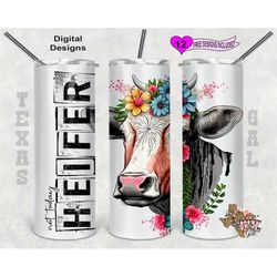 Not Today Heifer Tumbler Wrap, Cow Tumbler Wrap, 20oz Sublimation Tumbler PNG, Digital Download, Seamless Design