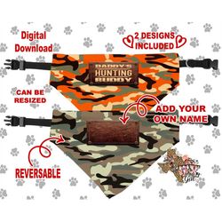 Pet Bandana Daddy's Hunting Buddy Personalize Sublimation Template PNG