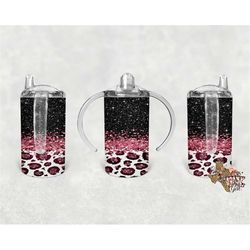 Leopard, Glitter, Sippy cup, Tumbler design, 12 oz sippy cup design, tumbler, sublimation, digital download, PNG