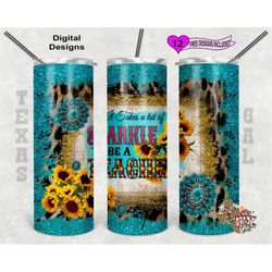 It Takes A Lot Of Sparkle To Be A Teacher, Western Boho PNG, Sublimation Tumbler Design, 20 Oz Skinny Tumbler PNG, Seaml
