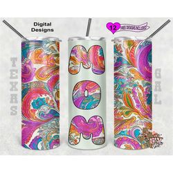 Mom Tumbler Wrap, Watercolor Tumbler Wrap, 20oz Sublimation Tumbler PNG, Digital Download, Seamless Design