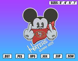 Mickey Mouse with San Francisco 49Ers Embroidery Designs File, NCAA Embroidery,Logo Sport Embroidery,Sport Embroidery