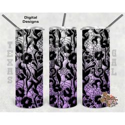 20 oz Skinny Tumbler Lace Floral Purple Ombre Sublimation Design PNG Instant DIGITAL ONLY