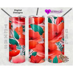 Flowers Tumbler Wrap, Watercolor Tumbler Wrap, 20oz Sublimation Tumbler PNG, Seamless Design