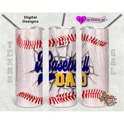Baseball Dad Tumbler Wrap, 20 Oz Skinny Tumbler Sublimation Design, Seamless Pattern