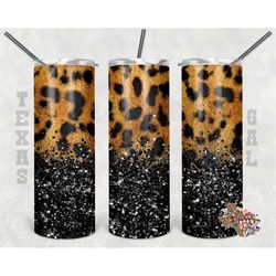Leopard, glitter, Tumbler design, 20 oz skinny tumbler design, tumbler, sublimation, digital download, PNG