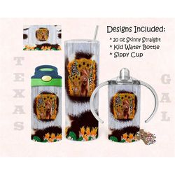 highland cow mom and me bundle  20 oz skinny tumbler 12 oz kid water bottle sippy cup tumbler sublimation digital downlo