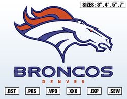 Denver Broncos  Embroidery Designs, NCAA Logo Embroidery Files, Machine Embroidery Pattern, Digital Download