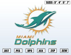 Miami Dolphins Logo Embroidery Designs, NCAA Logo Embroidery Files, Machine Embroidery Pattern, Digital Download