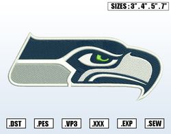Seattle Seahawks Embroidery Designs, NCAA Logo Embroidery Files, Machine Embroidery Pattern, Digital Download
