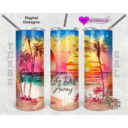 beach tumbler png, beach tumbler wrap, beach sunset png, seamless design, sublimation tumbler wrap, digital download