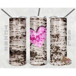 20 oz skinny tumbler valentine's day tree bark wood heart free editable thank you and car card sublimation design png in