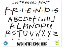 Friends Font TV Show Old Rubbed Distressed font with dots | Friends Distressed font OTF, Distressed Font, Friends Font